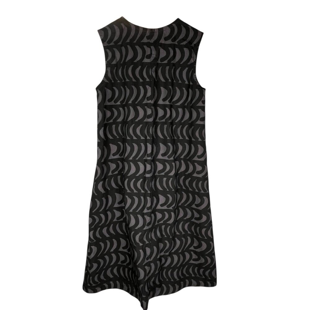 MARIMEKKO X UNIQLO Women's Black Gray Wavy Sleeveless A-Line Dress Small - Picture 6 of 6